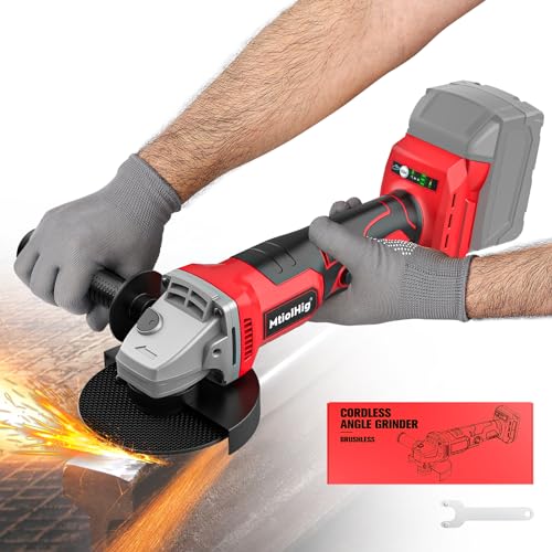 MtiolHig Smerigliatrice angolare senza fili per batteria Milwaukee 18 V, 8500 giri/min a velocità variabile brushless smerigliatrice angolare da 4 1/2 '' per utensili Milwaukee senza molatura e taglio : Amazon.it: Fai da te