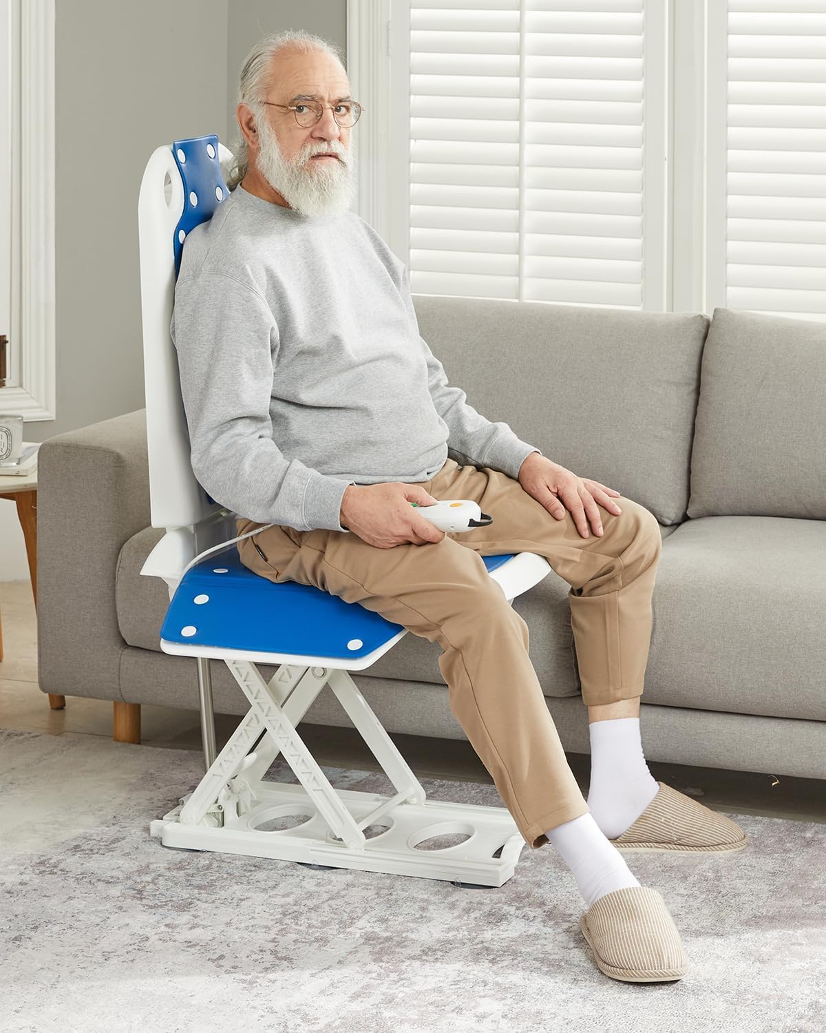 Elektromos székemelő, felállás a padlóról, padlóemelő időseknek, akár 20-ra emelhető? Segít újra felállni, akár 136 kg-ot is elbír, termék súlya 13,6 kg