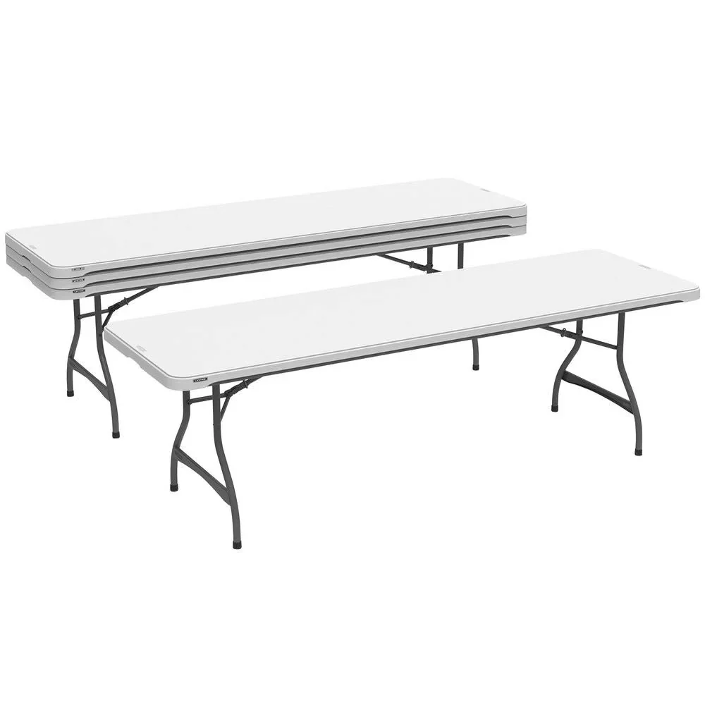 Lifetime 4-Pack Commercial Stackable Folding Table 8 Feet - White (80344)