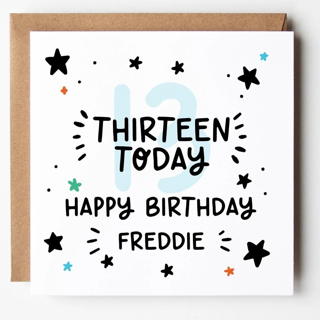 13 Today Boy's Birthday Card a?�� Personalised Teenage Birthday Card For Boys a?�� 13 Today Teenagers Birthday Card a?�� Teenage Boy