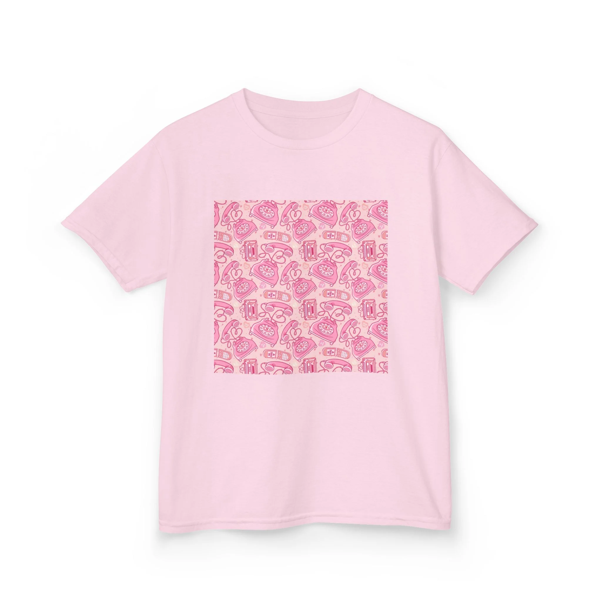 Pink Cute Animals Pattern Kids T-Shirt | Square Graphic Tee