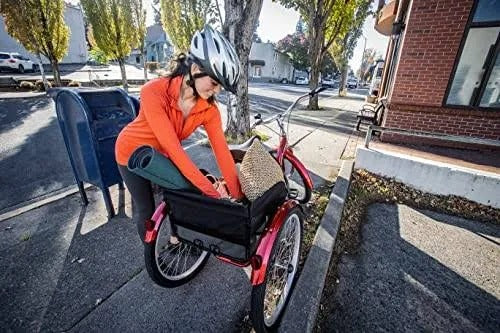 2025 Schwinn Meridian Adult Tricycle, Men's and Women's Beach Cruiser, 26-inch Wheels, Low Step-Through, Wide Saddle, Folding Rear Basket.