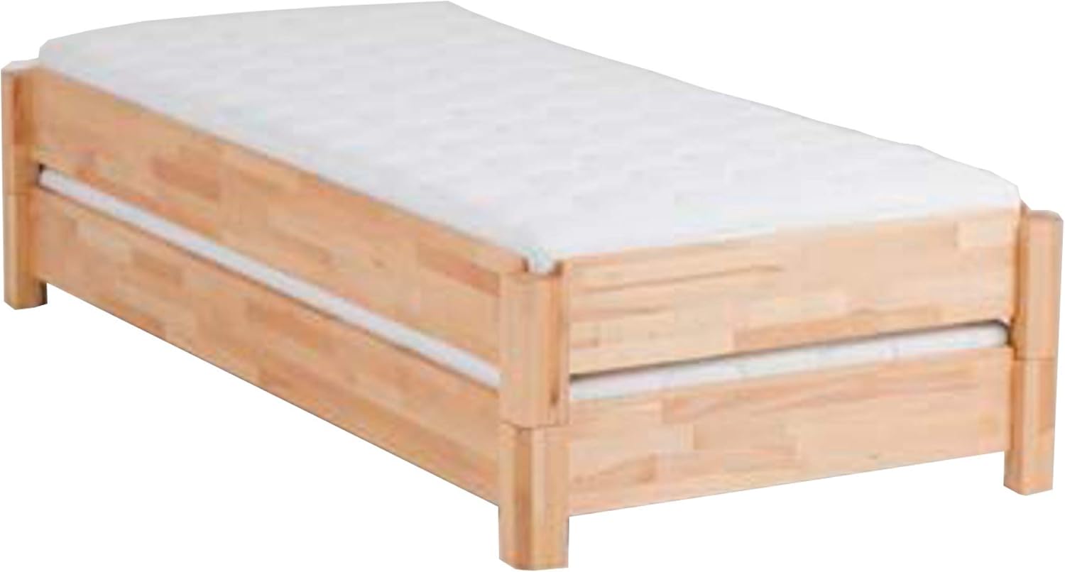 DICO 2er Stapelbett Massivholz mit Rollrost Größe 90x200 cm 01 Kernbuche geölt