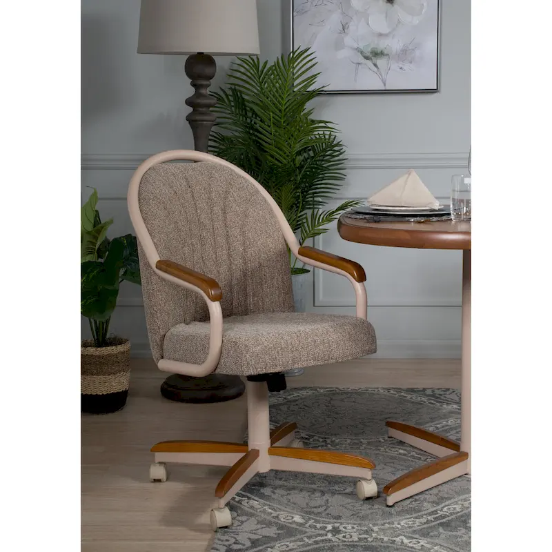 Casual Dining Cushion Swivel-and-Tilt Rolling Caster Chair