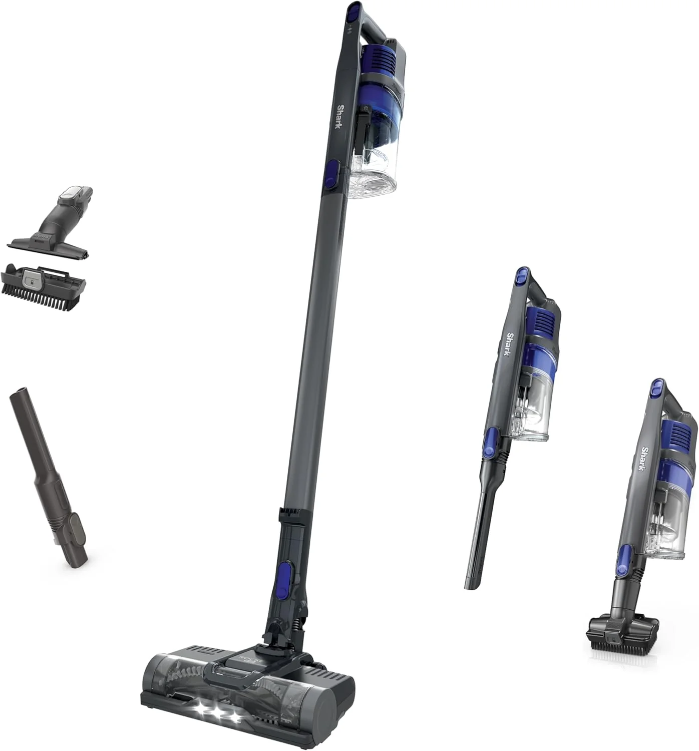 Shark PowerPro Reveal Plus Cordless Vacuum, FloorDetect & Dirt-Reveal Technology, HEPA Filter, Carpet & Hard Floor, Rechargeable, Charcoal, IZ376H