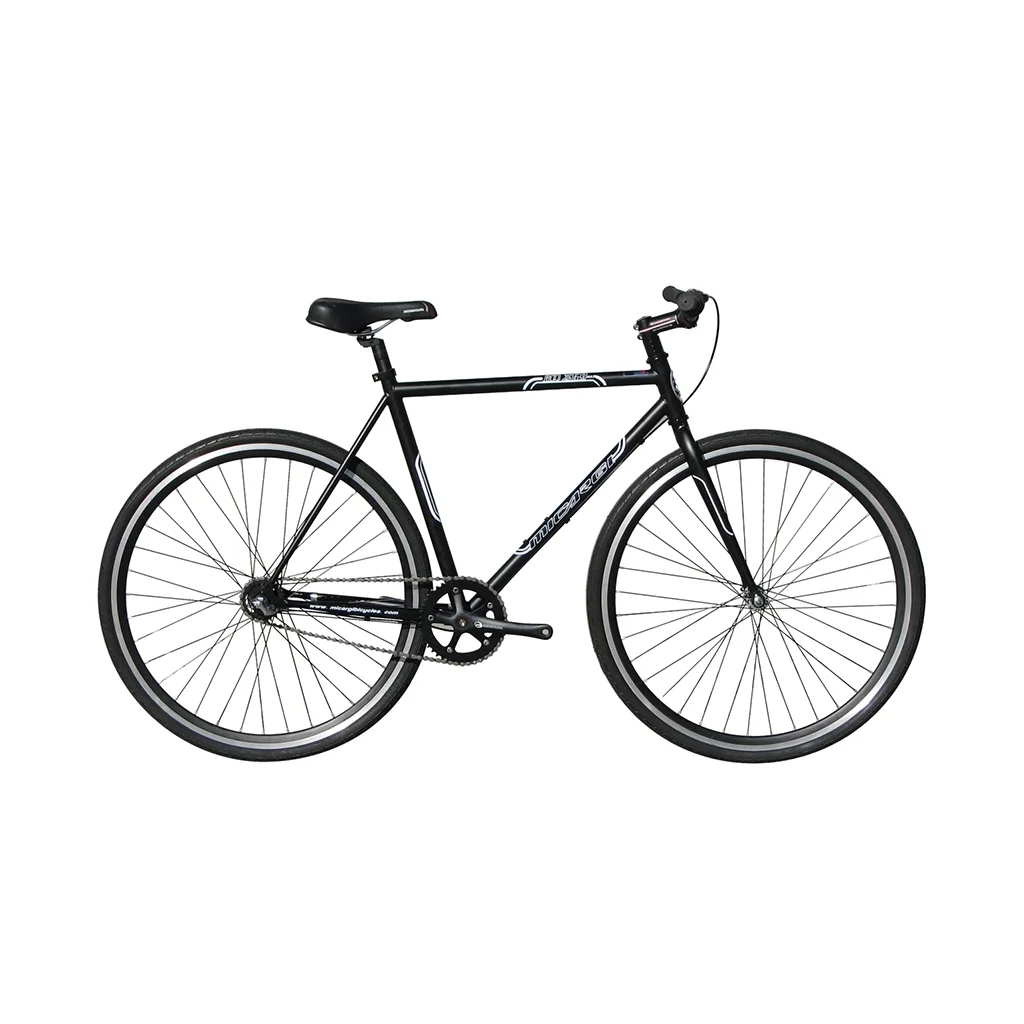 2025 Micargi RD-269-57 700c E��ntands Fiets �C 57 cm Hi-Ten Staal Frame, Mat Zwart, Alloy V-brake