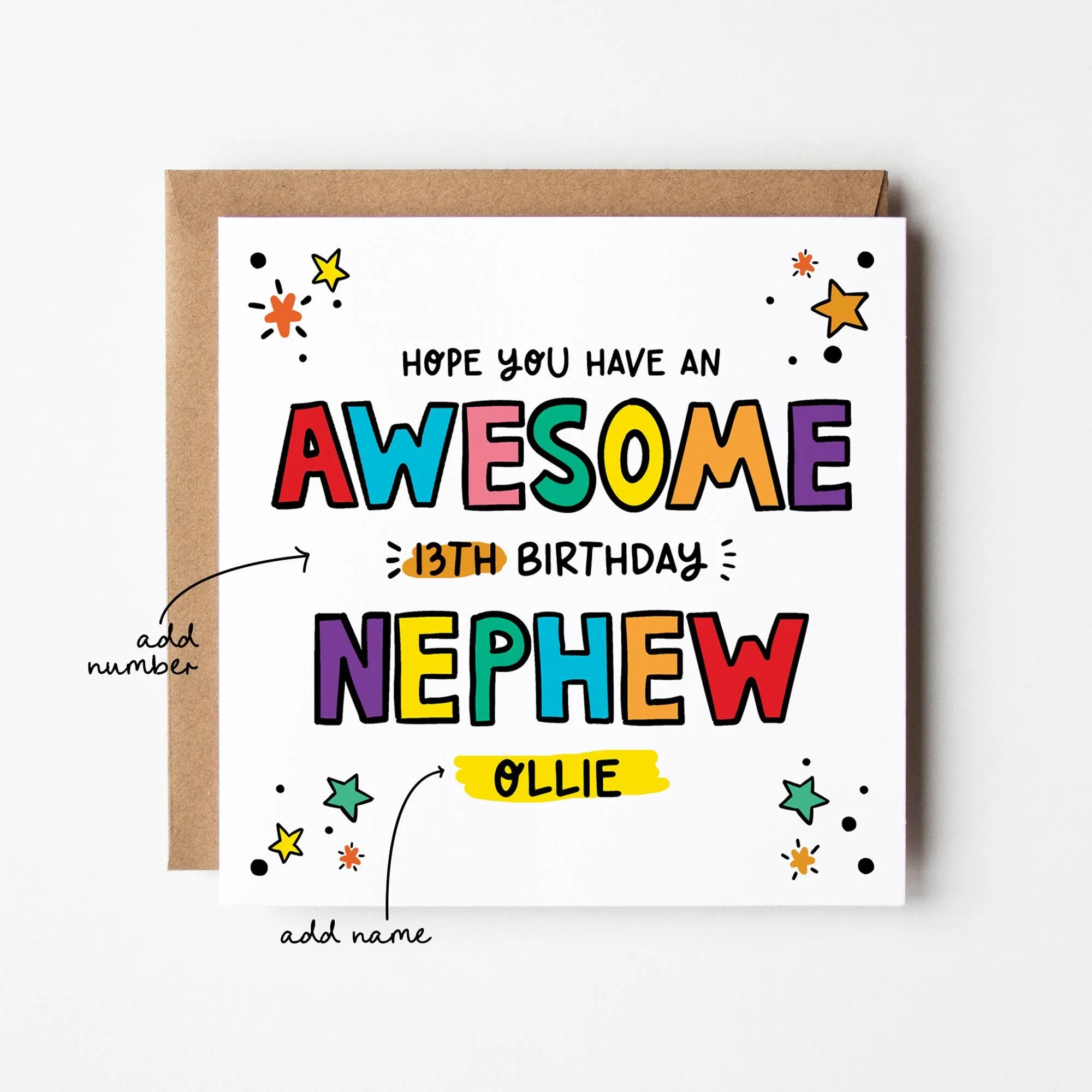 Awesome Nephew Birthday Card a?�� Birthday Number Card for Nephew a?�� Birthday Card For Nephew a?�� Birthday Card a?��