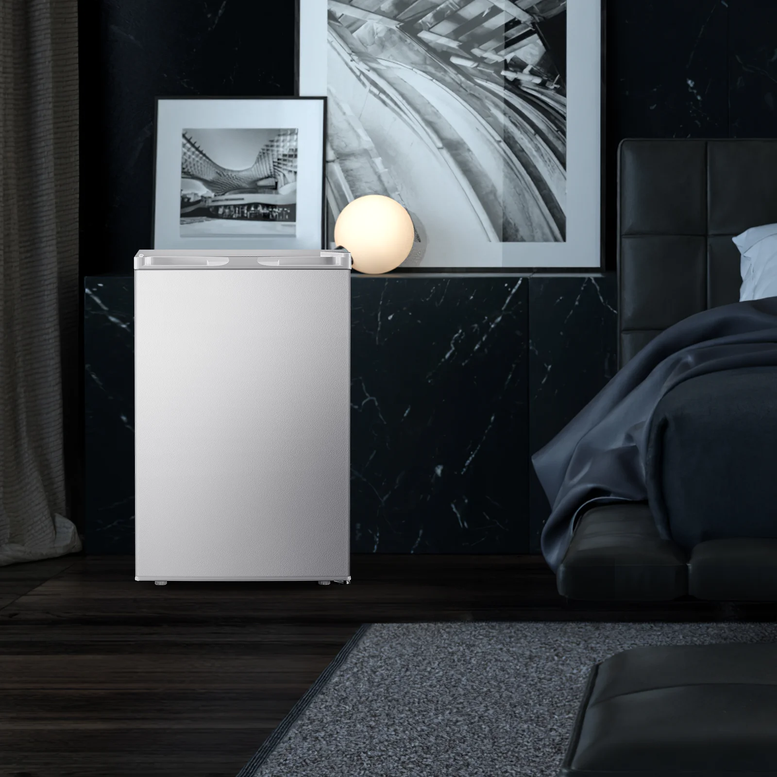 KNDKO 3.2Cu.ft Upright Freezer, Compact Freezer with Removable Shelves, Adjustable Thermostat for Home/Kitchen/Office, SILVER
