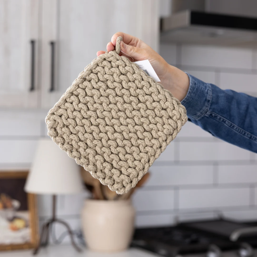 Olive Knitted Pot Holder