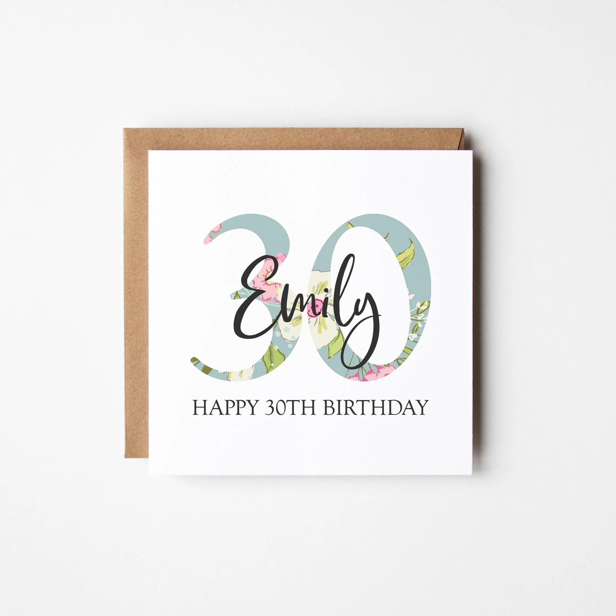 30th Birthday Card a?�� Personalised 30th Birthday Card for Her a?�� Daughter a?�� Friend a?�� Auntie a?�� Cousin a?�� Sister a?�� Floral 30th Card