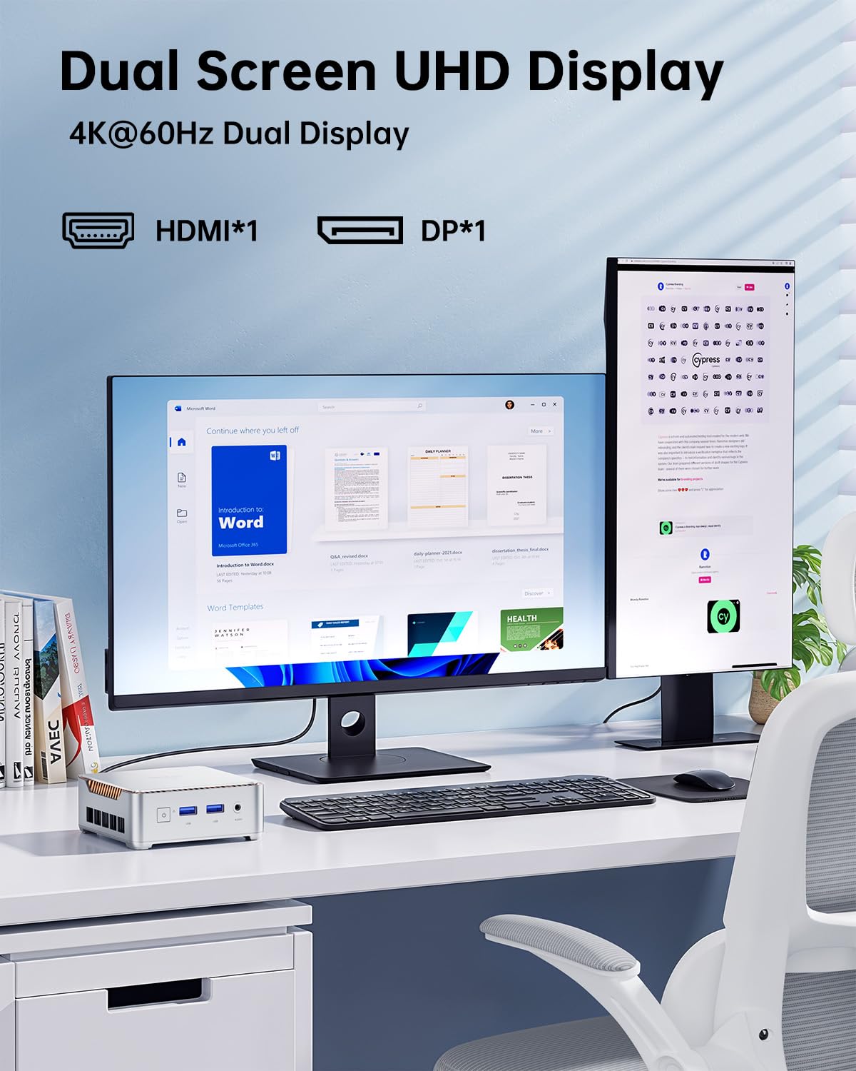 KAMRUI GK3Plus Mini PC, 16GB RAM 512GB M.2 SSD Mini Computers