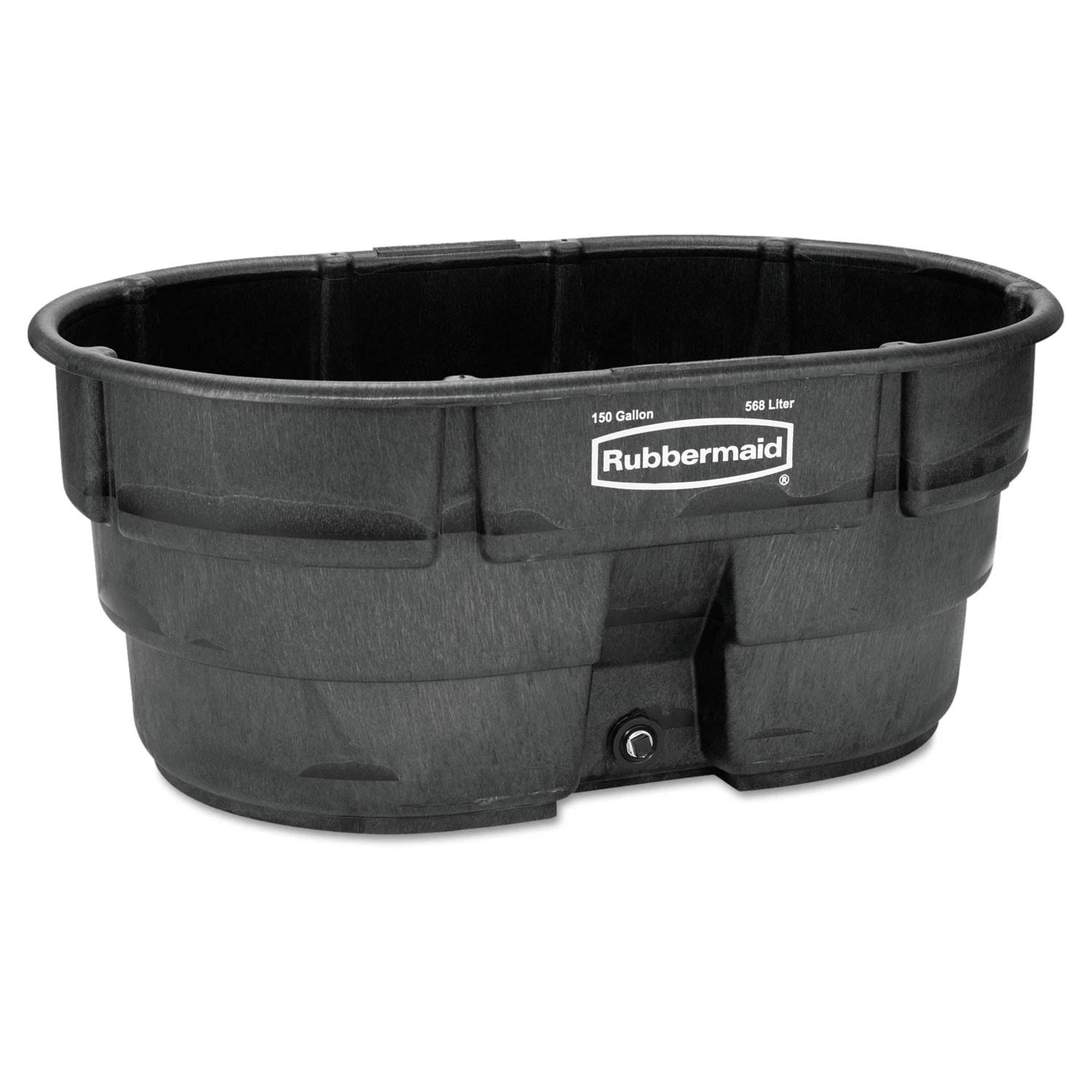 2025 Tanque de Existencias Rubbermaid FG424500BLA, Capacidad de 150 Gal, Plástico, Negro