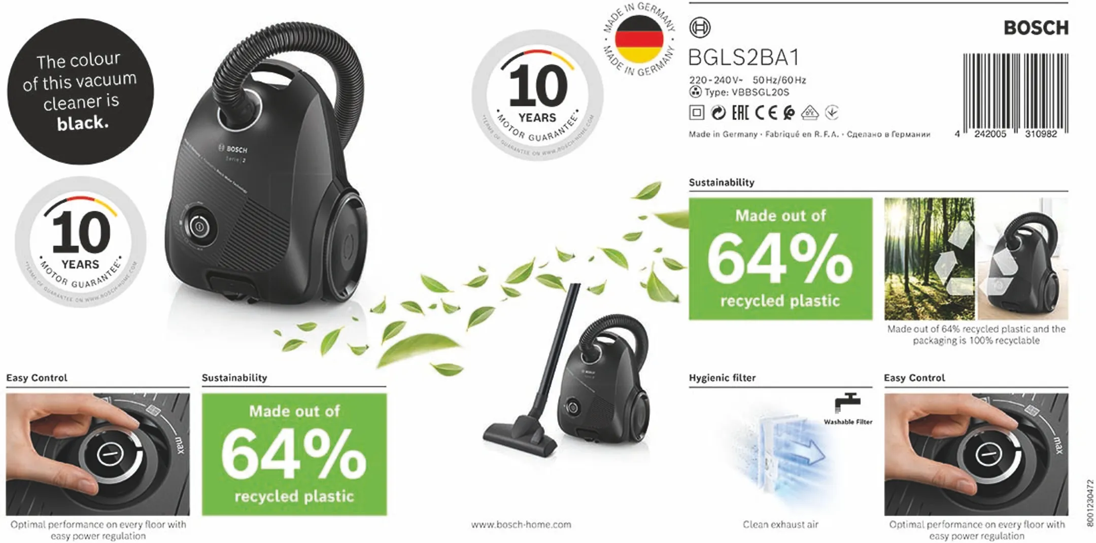 Bosch Sledestofzuiger met zak BGLS2BA1