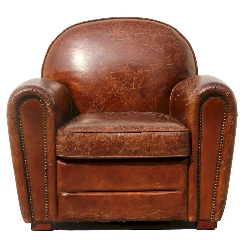 Genuine Leather Paris Club Chair, Brown