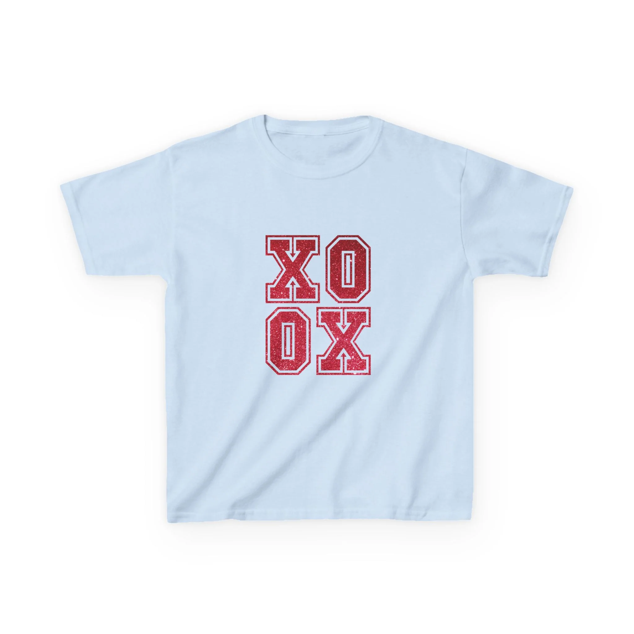 Red Varsity XOXO Kids Tee | Love Letter Graphic