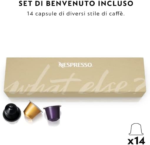 Nespresso Inissia XN1001, Macchina da caffè di Krups, Sistema Capsule Nespresso, Serbatoio acqua 0.7L, White
