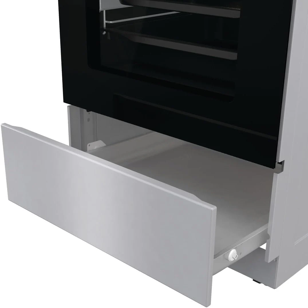 Gorenje GEIT5C61SPG Standherd mit Induktionskochfeld, 50 cm, 70 Liter,Silber, PerfectGrill, AirFry, FrozenBake, Pizza Mode 300°C, AquaClean, Made in Europe, inox