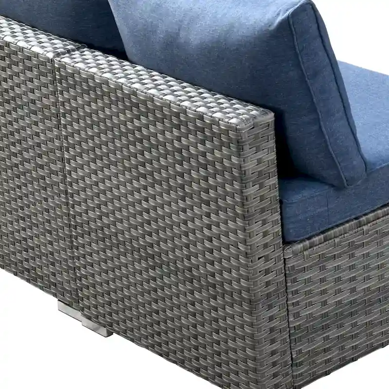 HOOOWOOO 8-piece Rattan Wicker Patio Furniture Set with Fire Pit