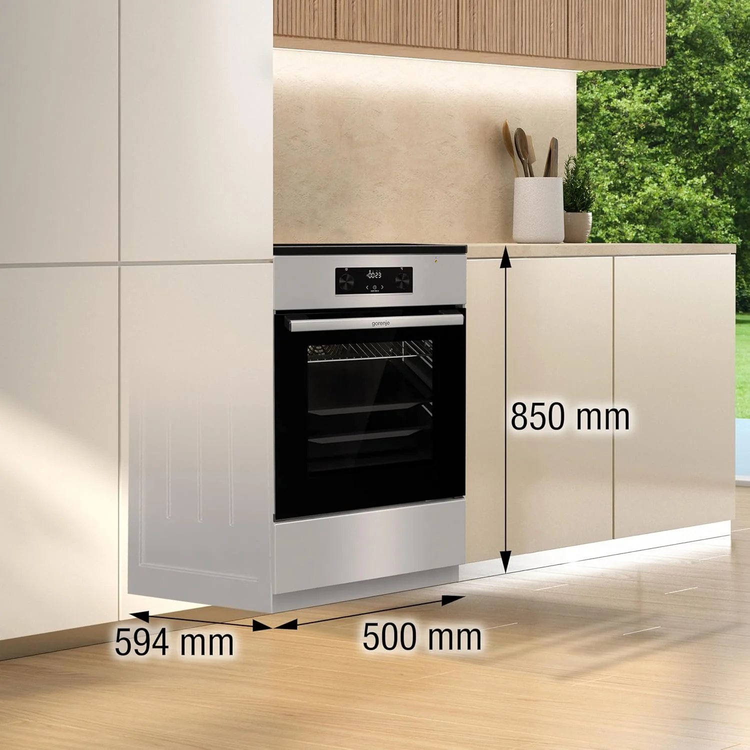 Gorenje GEIT5C61SPG Standherd mit Induktionskochfeld, 50 cm, 70 Liter,Silber, PerfectGrill, AirFry, FrozenBake, Pizza Mode 300°C, AquaClean, Made in Europe, inox