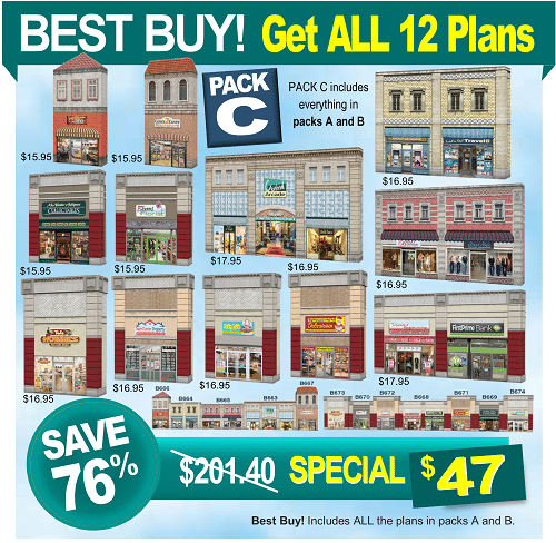 Pack C Background Shops Railways Scale Model