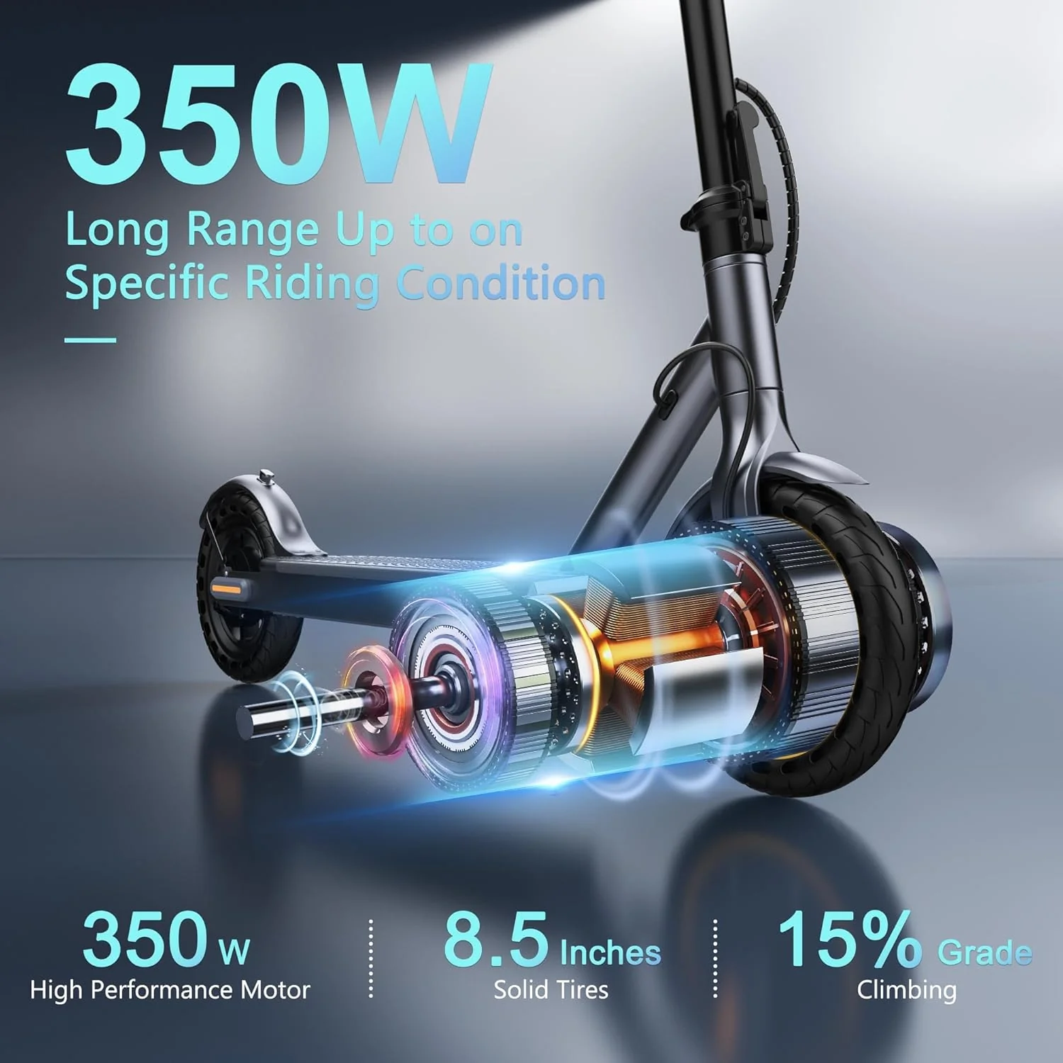 Electric Scooter, 350W/500W Powerful Motor, 8.5