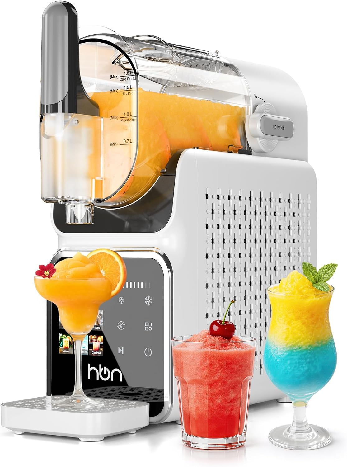 HBN Slush Maschine 2L Softeismaschine für Zuhause mit Selbstreinigende, kein Eis nötig, 6 Programme für Slushies, Cocktails, Margaritas, Frappés & Milchshakes