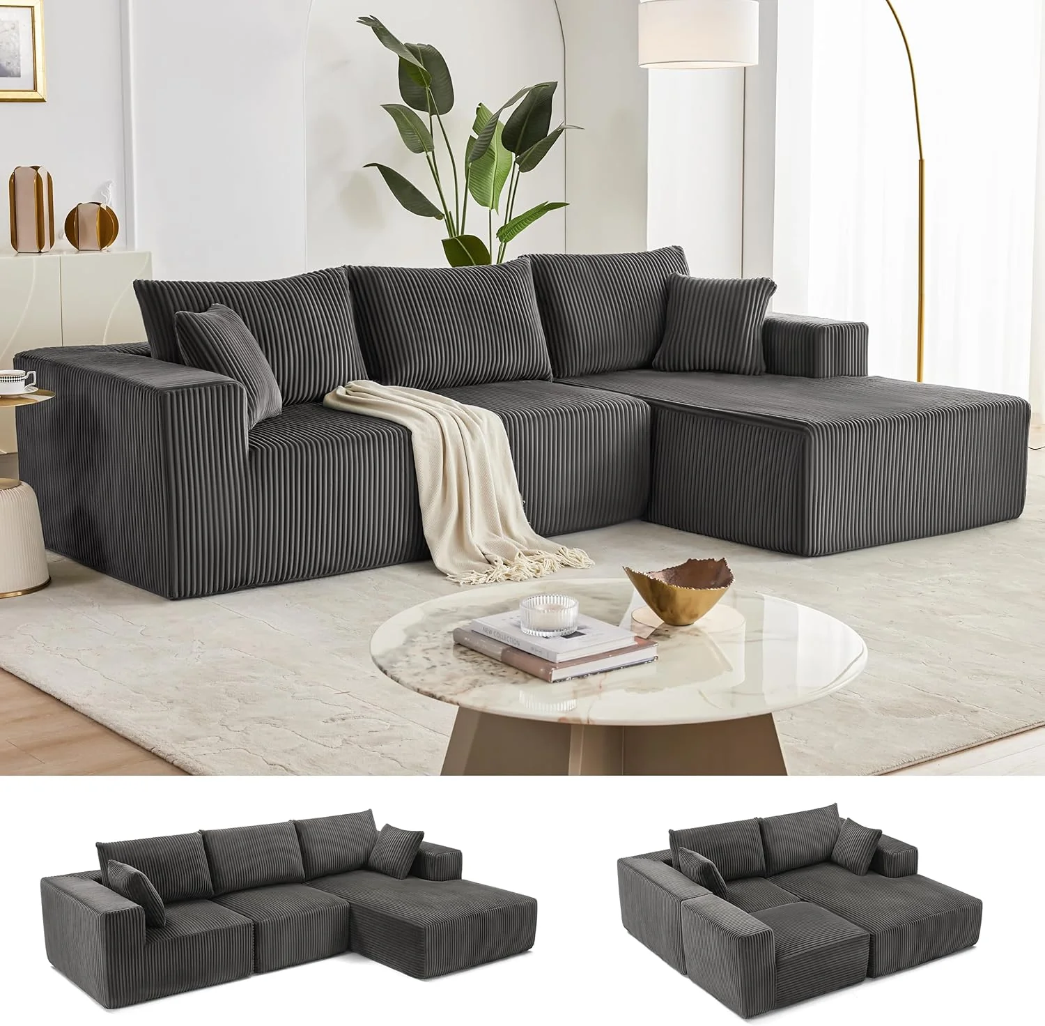 108 Modular Sectional Sofa Cloud Sectional Couch Modern Modular L-Shape Sofa Couch