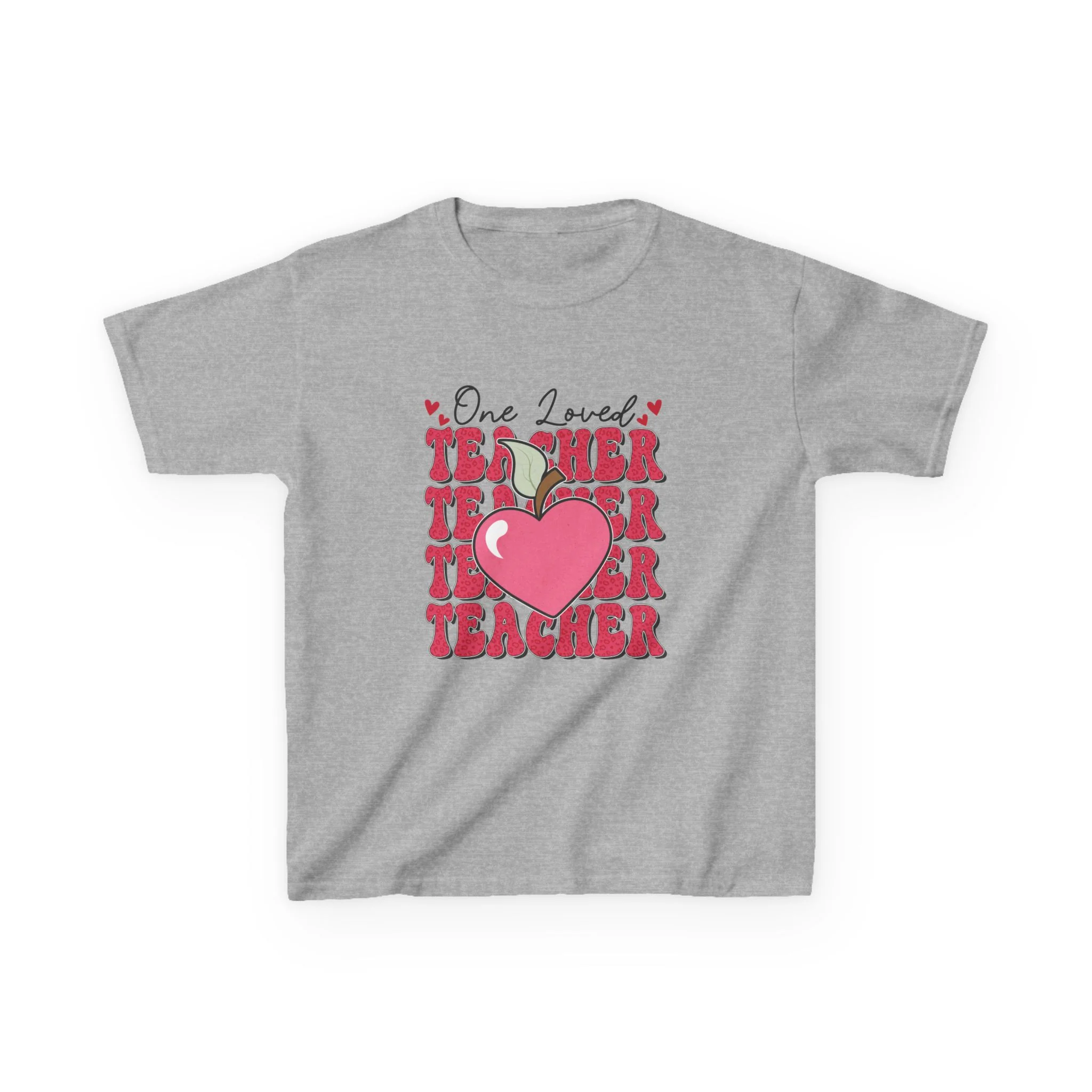 One Loved Teacher Kids Tee | Heart Apple Teacher Design