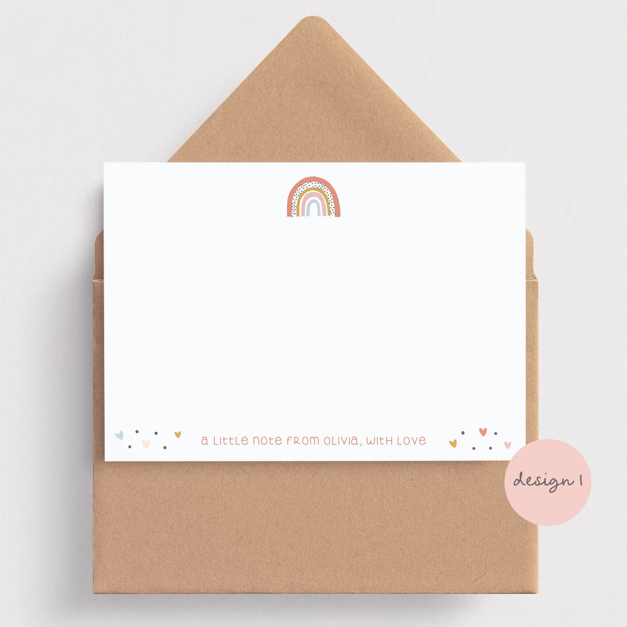 Pastel Rainbow Note Cards for Children