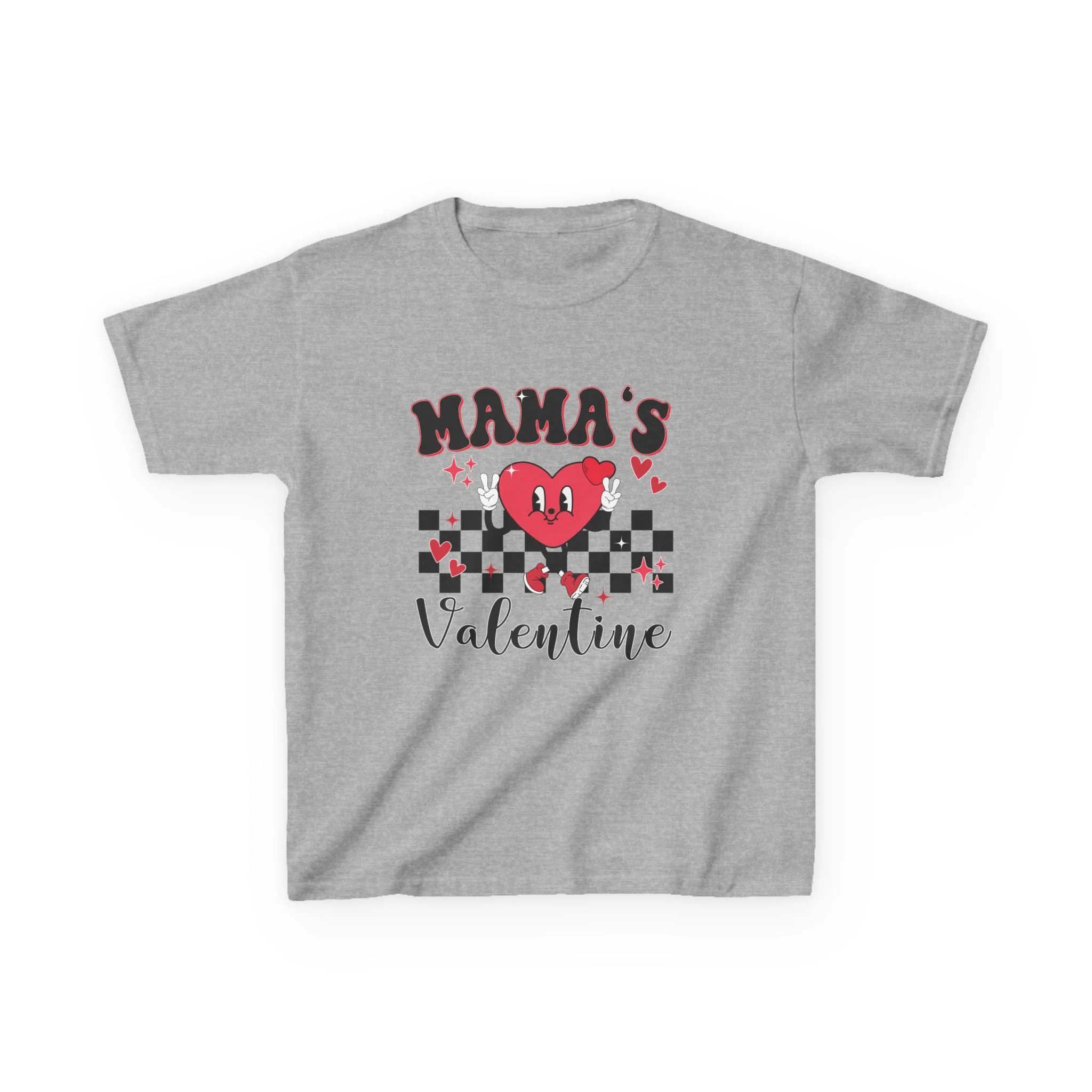 Mama's Valentine Kids Tee | Heart Checkerboard Valentine Shirt