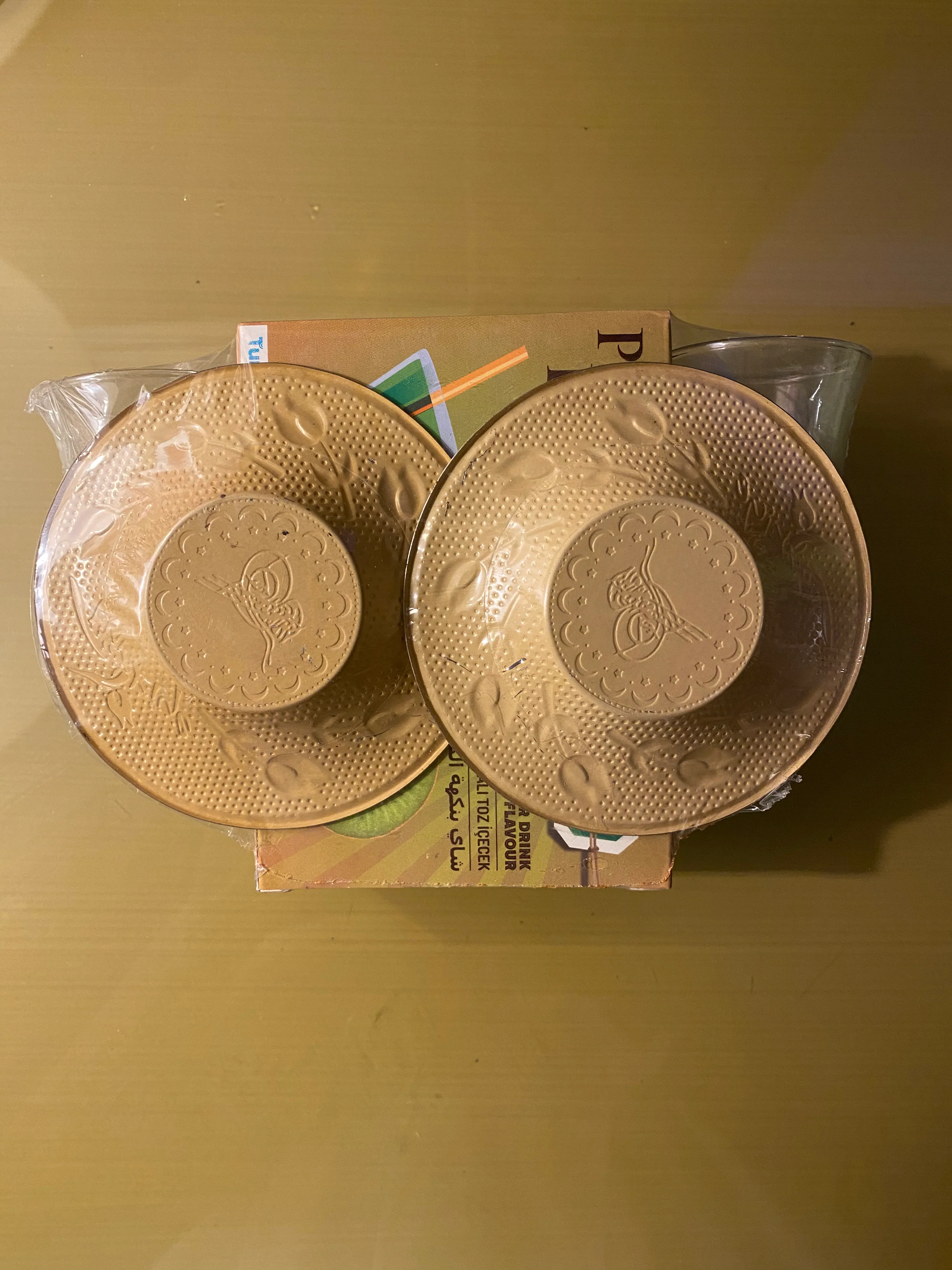 Turkish instant tea with kiwi flavor - 3 piece set - tea set with glasses - instant kiwi powder