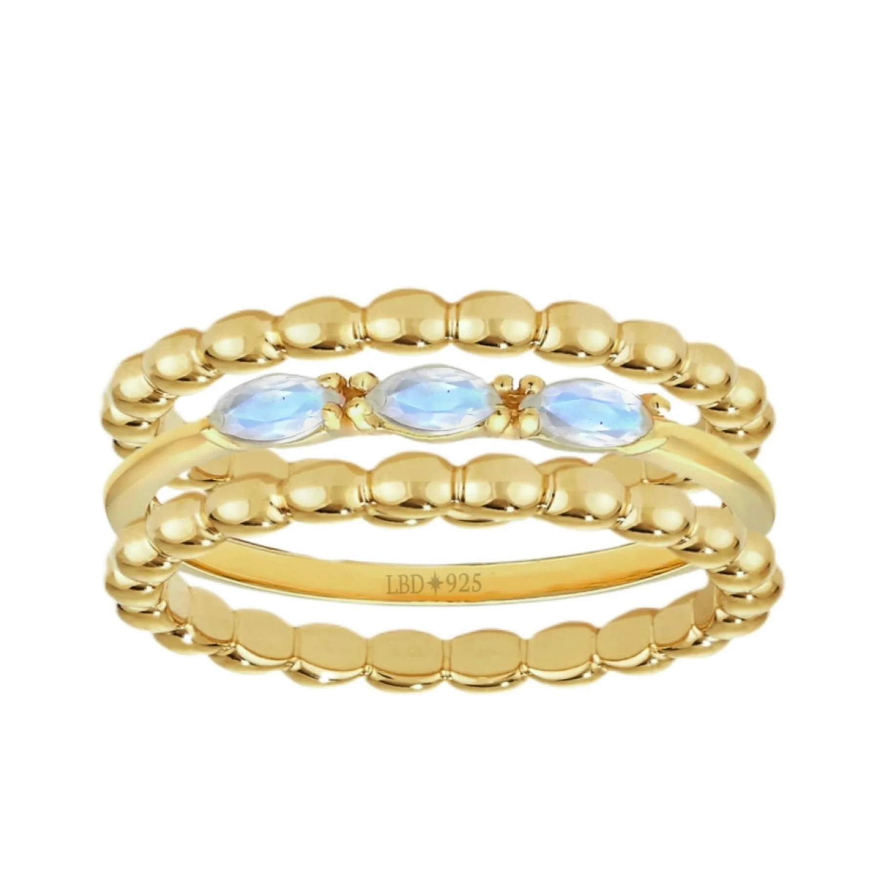 Laihas Three Of Cups Gold Moonstone Ring Set