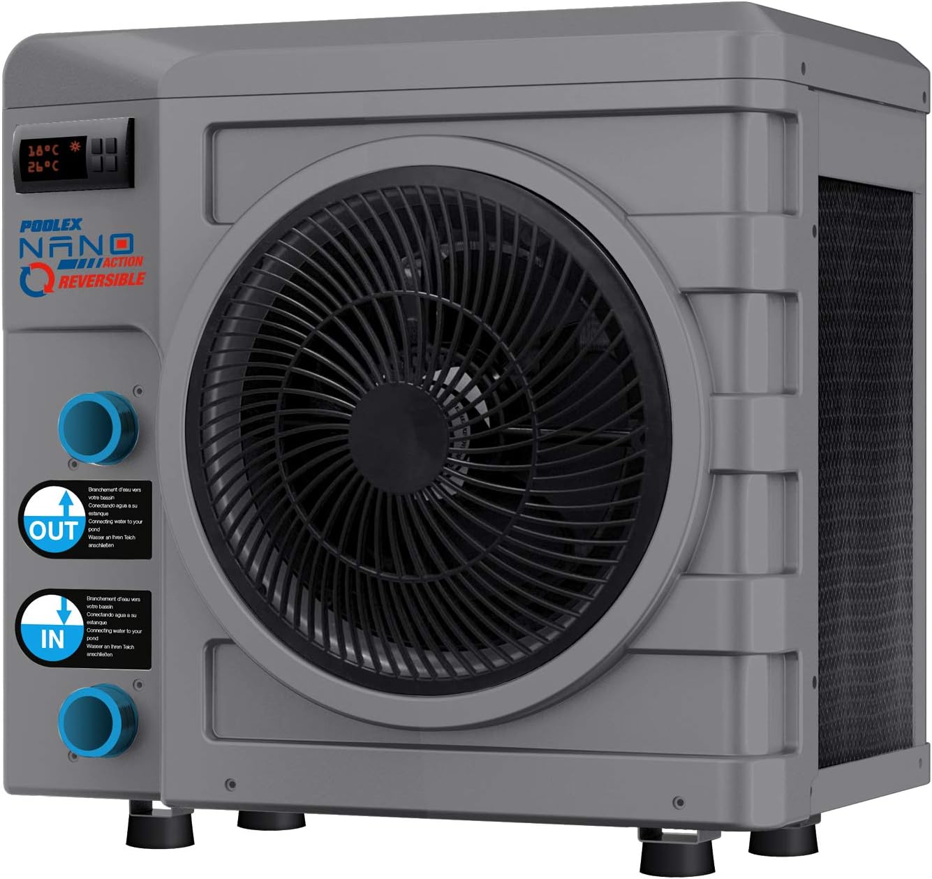 POOLEX Nano 5KW Reversible Pompa di Calore, Grigio