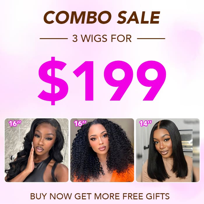 3 Wigs=$199|16'' Body Wave 5X5 HD Lace Wig+16 Inch 5X5 HD Lace Curly Wig+14'' 5X5 HD Lace Straight Wig
