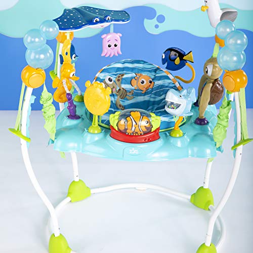 Bright Starts Disney Baby Finding Nemo Activity Center Jumper with Interactive Toys, 360° Seat, Adjustable Positions