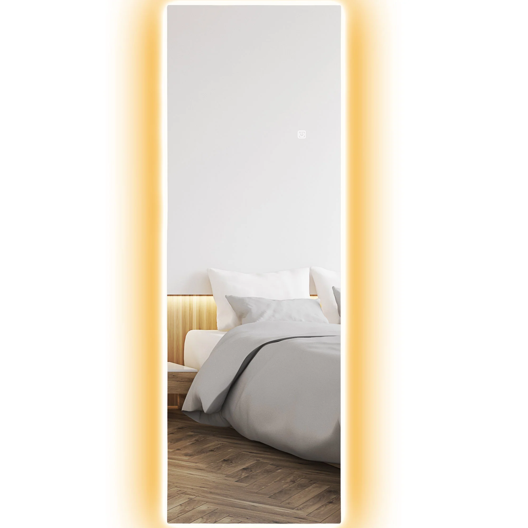 HOMCOM LED Volledige lichaamsspiegel, dimbaar, randloos, Touch-bediening, 40 x 120 cm