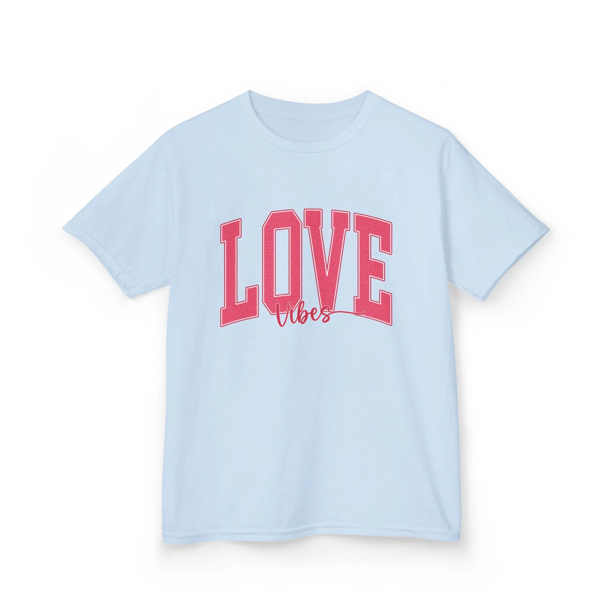 Love Vibes Kids Tee | Pink Arch Lettering