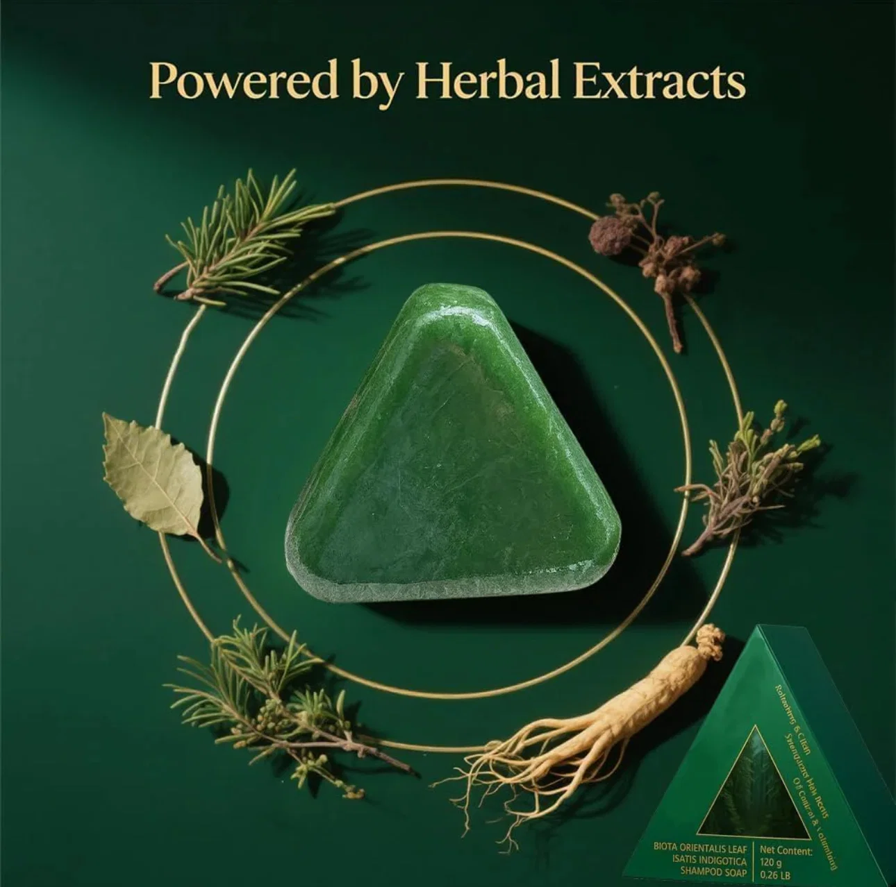 Nature soap - Seven green - Usman Grass - 12 herbal plant shampoo bar - anti hair loss