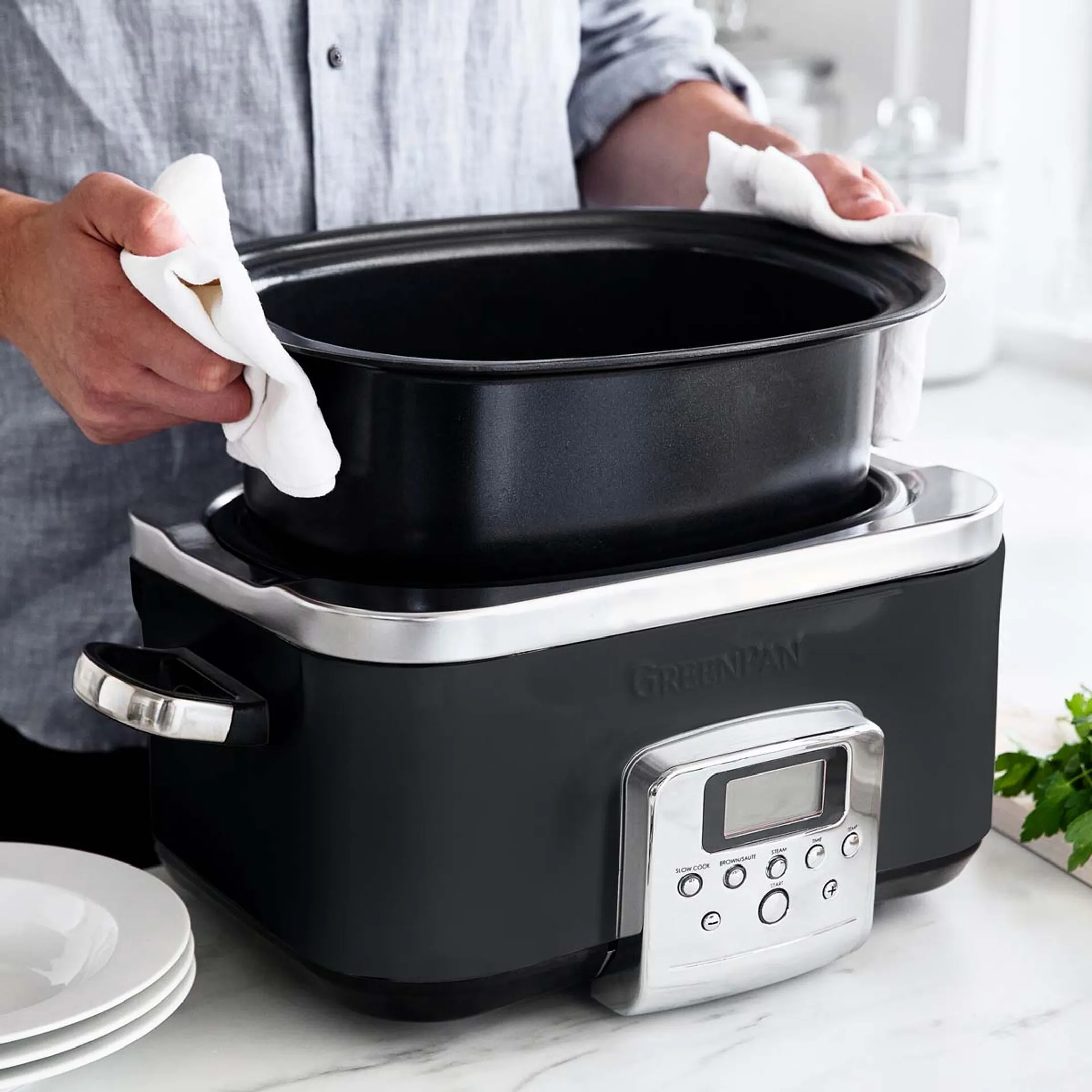 GreenPan Slowcooker Zwart 6L