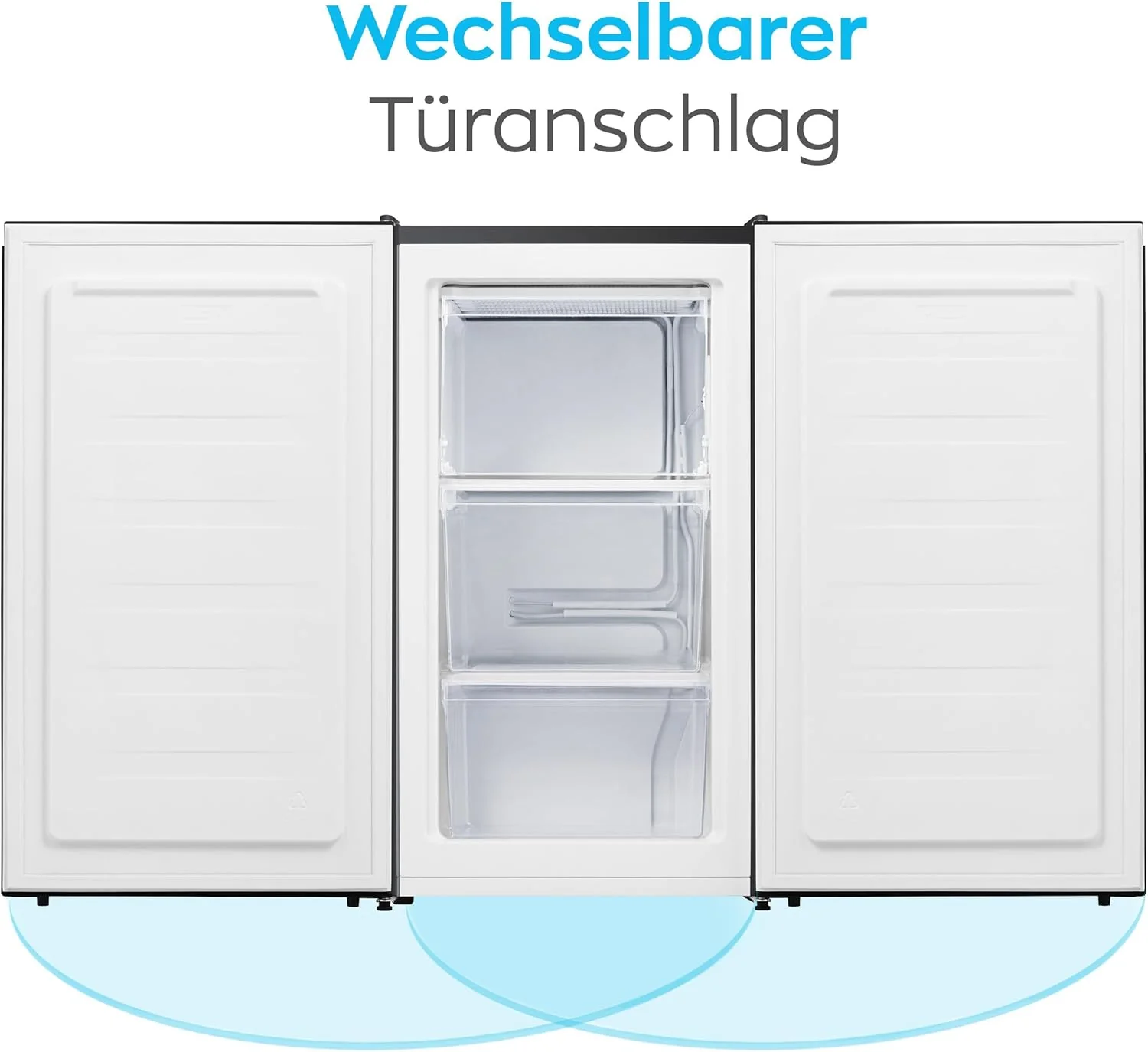 Heinrich´s Gefrierschrank 61Liter -18°C Freezer, 3x Gefrierschublade, 7 Stufen Temperaturregler, Airflow, wechselbarer Türanschlag weiß