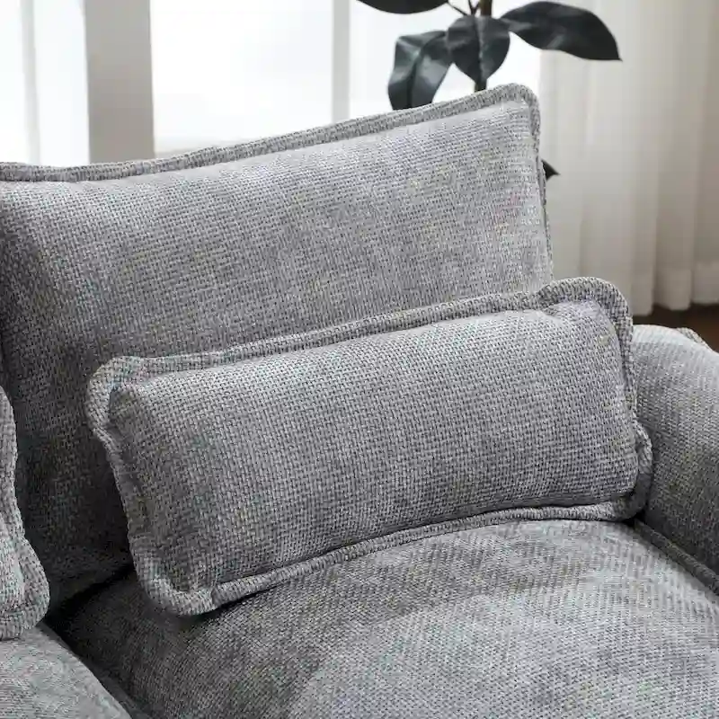 U-Shaped Chenille Sectional Sofa - Reversible Modular Seating
