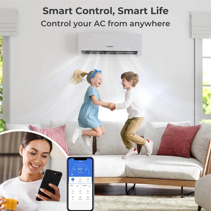 36K BTU 4 Zone Mini Split Air Conditioner, 23 SEER2 WiFi Enabled Ductless Split AC Unit with Heat Pump Full Set, Energy Star Certified