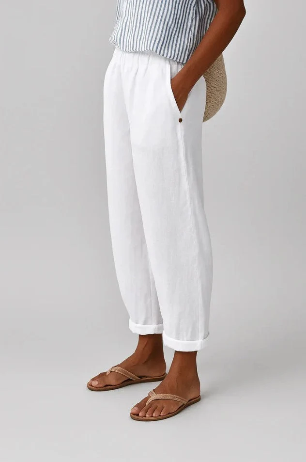 Women��s Relaxed Straight-Leg Trousers Lightweight Cotton Blend