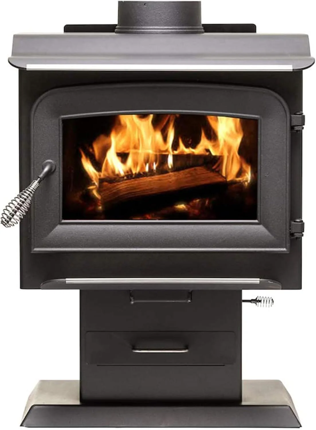 Ashley Hearth AW1120E-P Wood Stove, 68,000 BTUs, 1200 Sq. Ft. Heating, Pedestal Base, EPA Certified