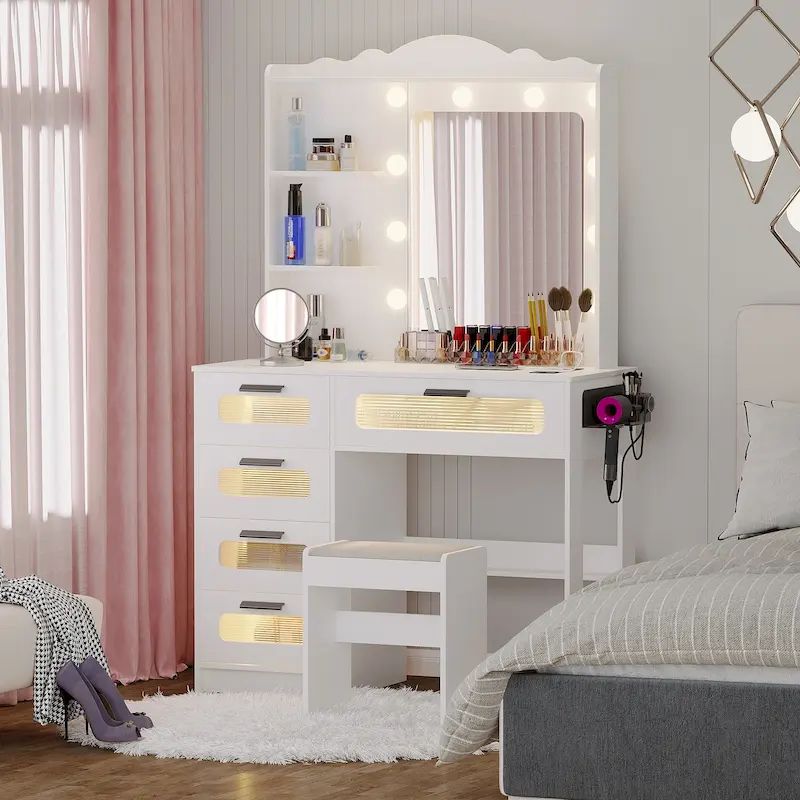Makeup Vanity with 3 Lighting Colors