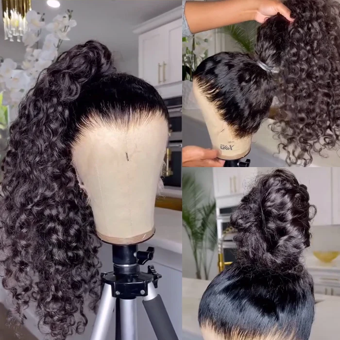 220% Density Glueless 360 Lace Frontal Wigs With Hidden Elastic String Ready & Go Affordable Snug Fit Human Hair Wigs Special Sale USA 24 Hours Shipping