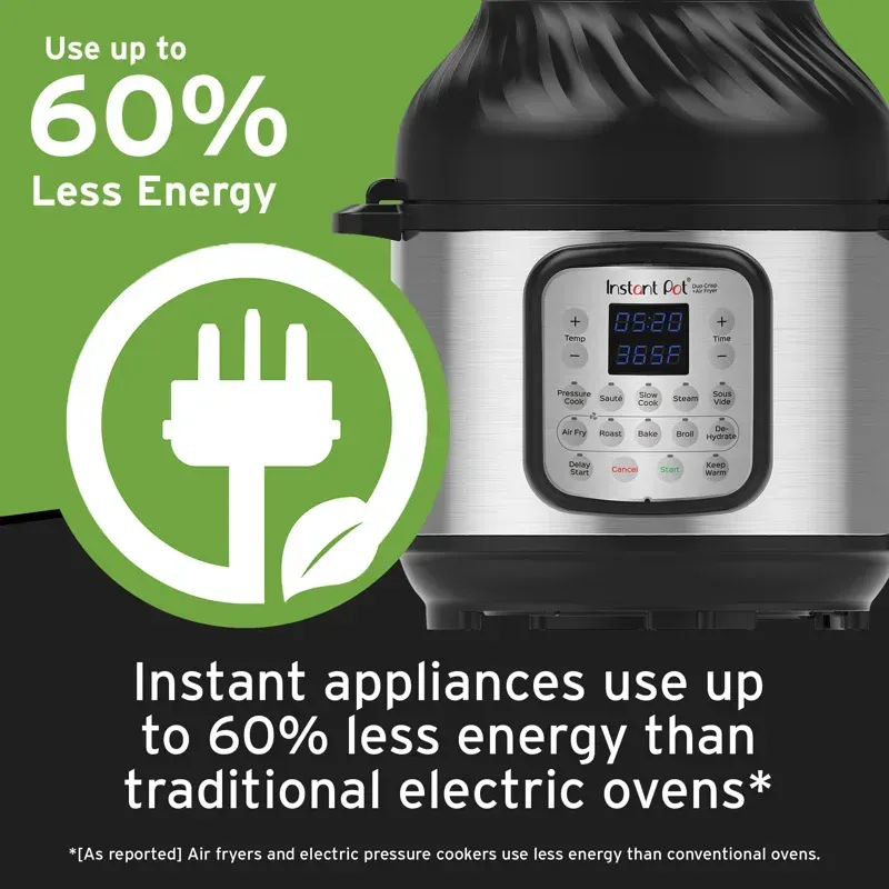 Instant Pot Duo Crisp 11 in 1 Air Fryer & Pressure Cooker, 8 Qt, Stainless Steel