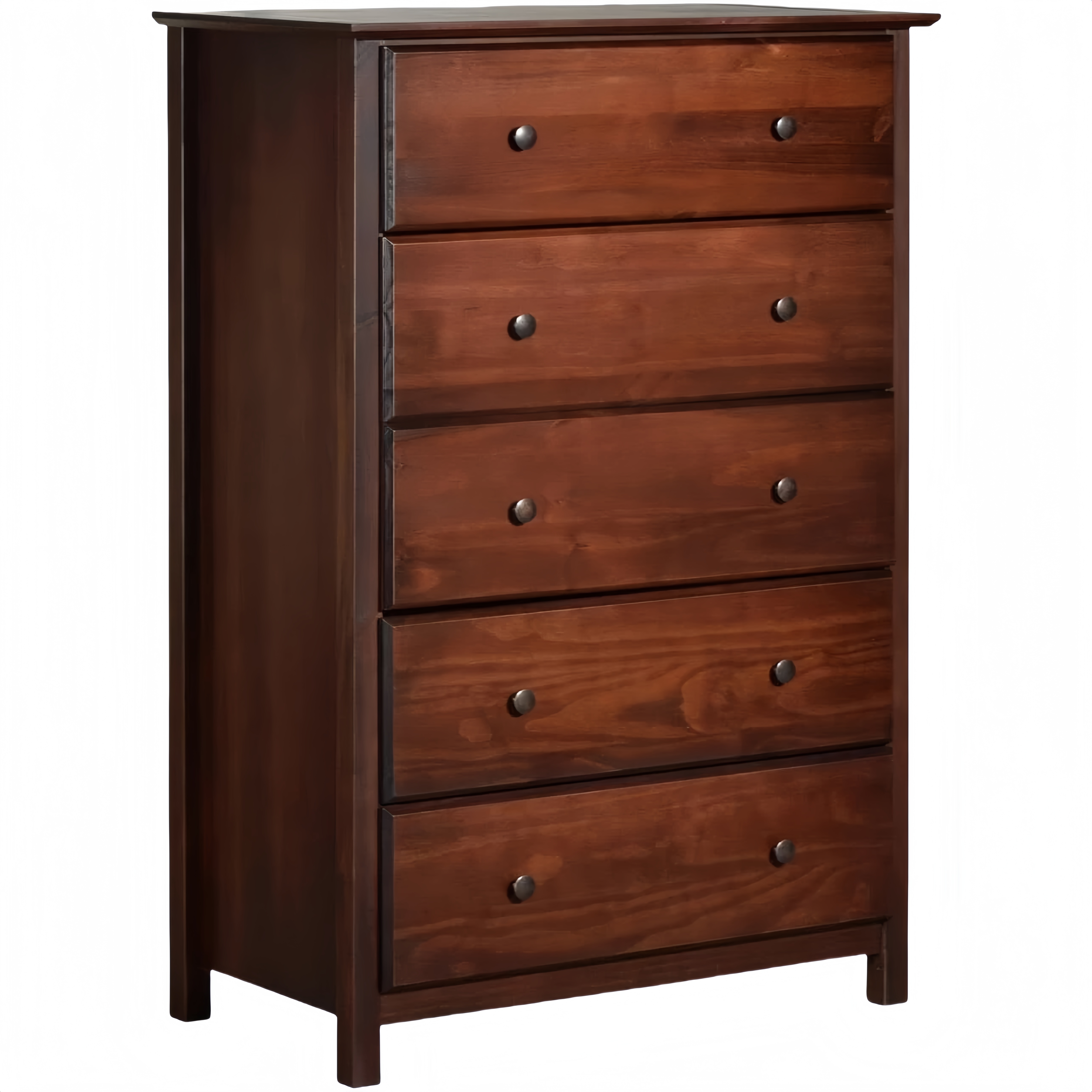 Cassettiera Shaker a 5 Cassetti in Legno Massello con Finitura Ciliegio – Organizer per Camera da Letto