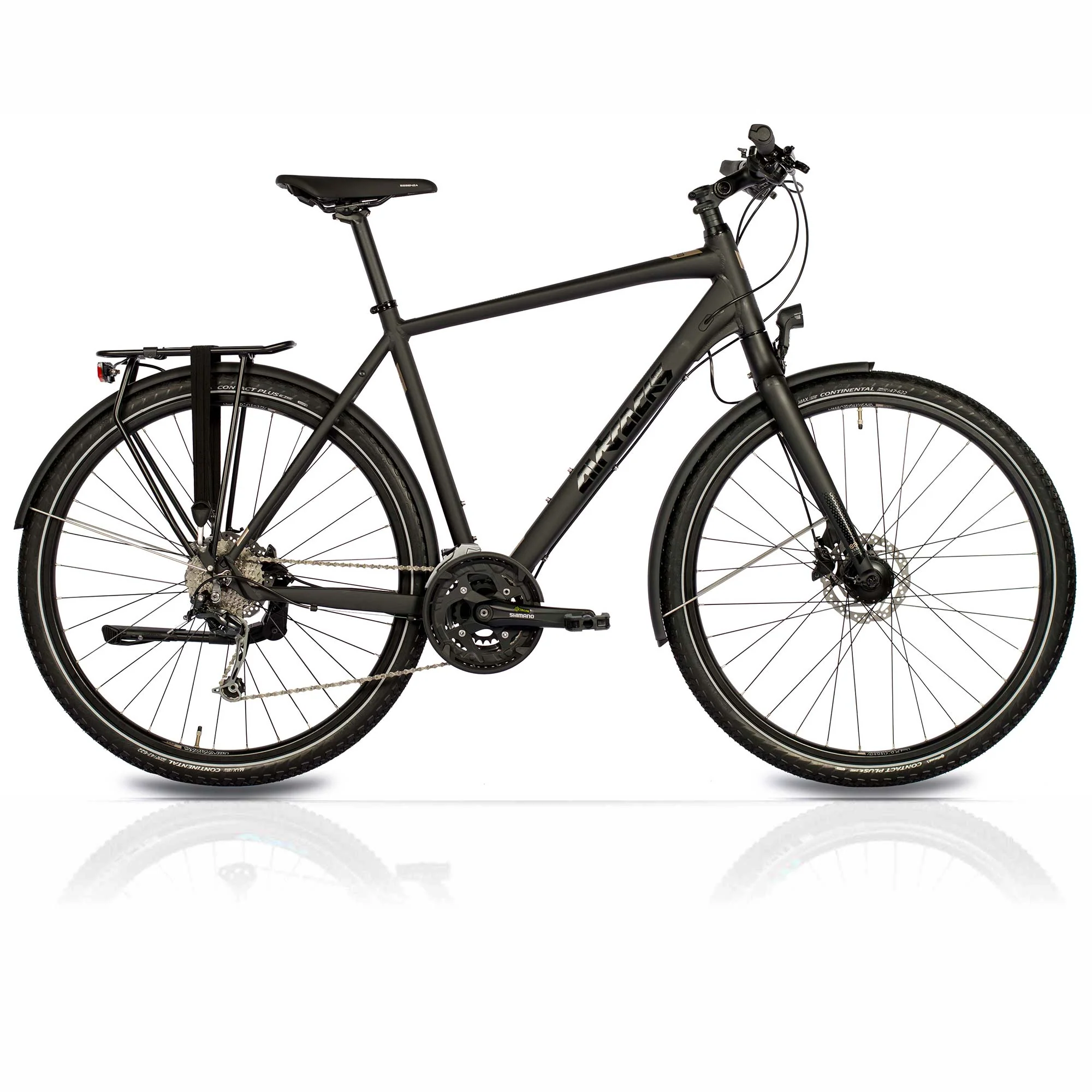 28 Inch Heren XXL Trekkingfiets TR.2880 Trekkingfiets 27 x Speed Shimano DEORE RD-M592 SGS Zwart