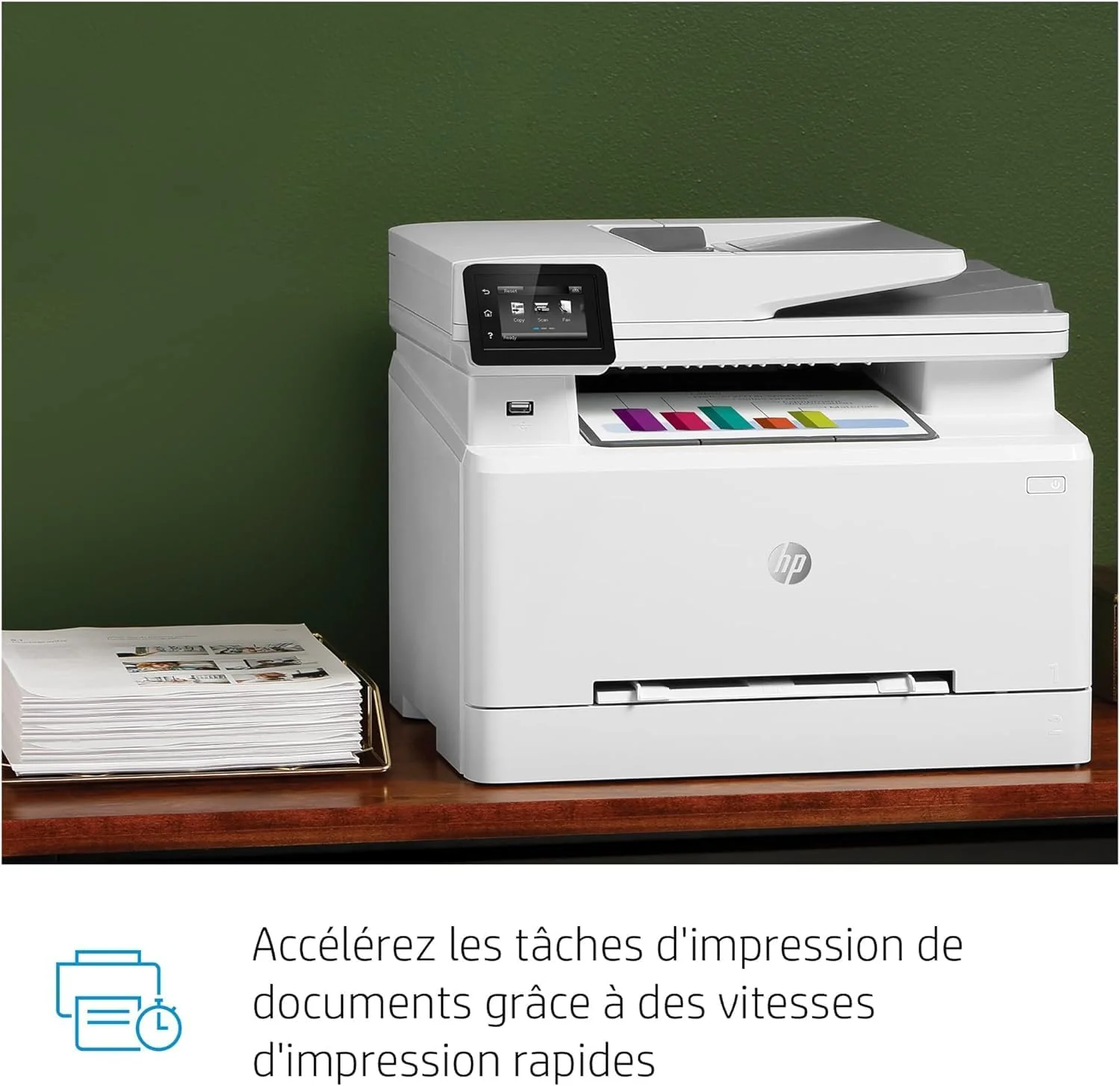 Stampante laser multifunzione a colori HP Color LaserJet Pro MFP 3302fdwg, Fax, Stampa automatica fronte/retro, Touchscreen, Wi-Fi, Ethernet, USB, HP Wolf Pro Security